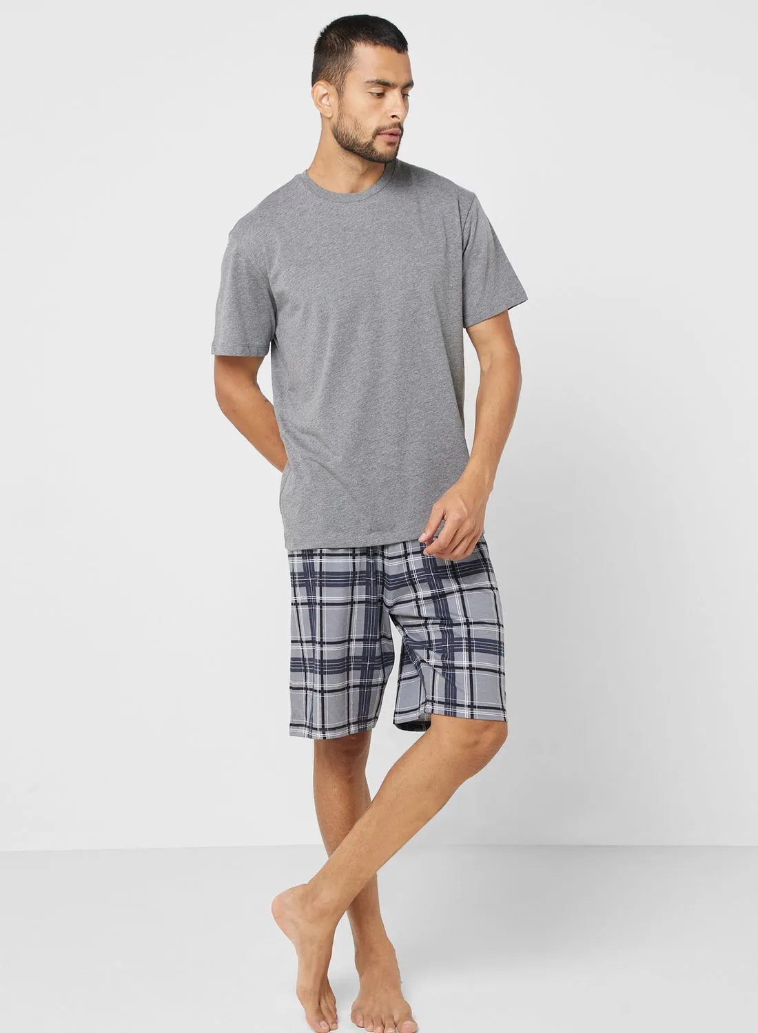 Only & Sons Essential T-Shirt & Checked Shorts Set