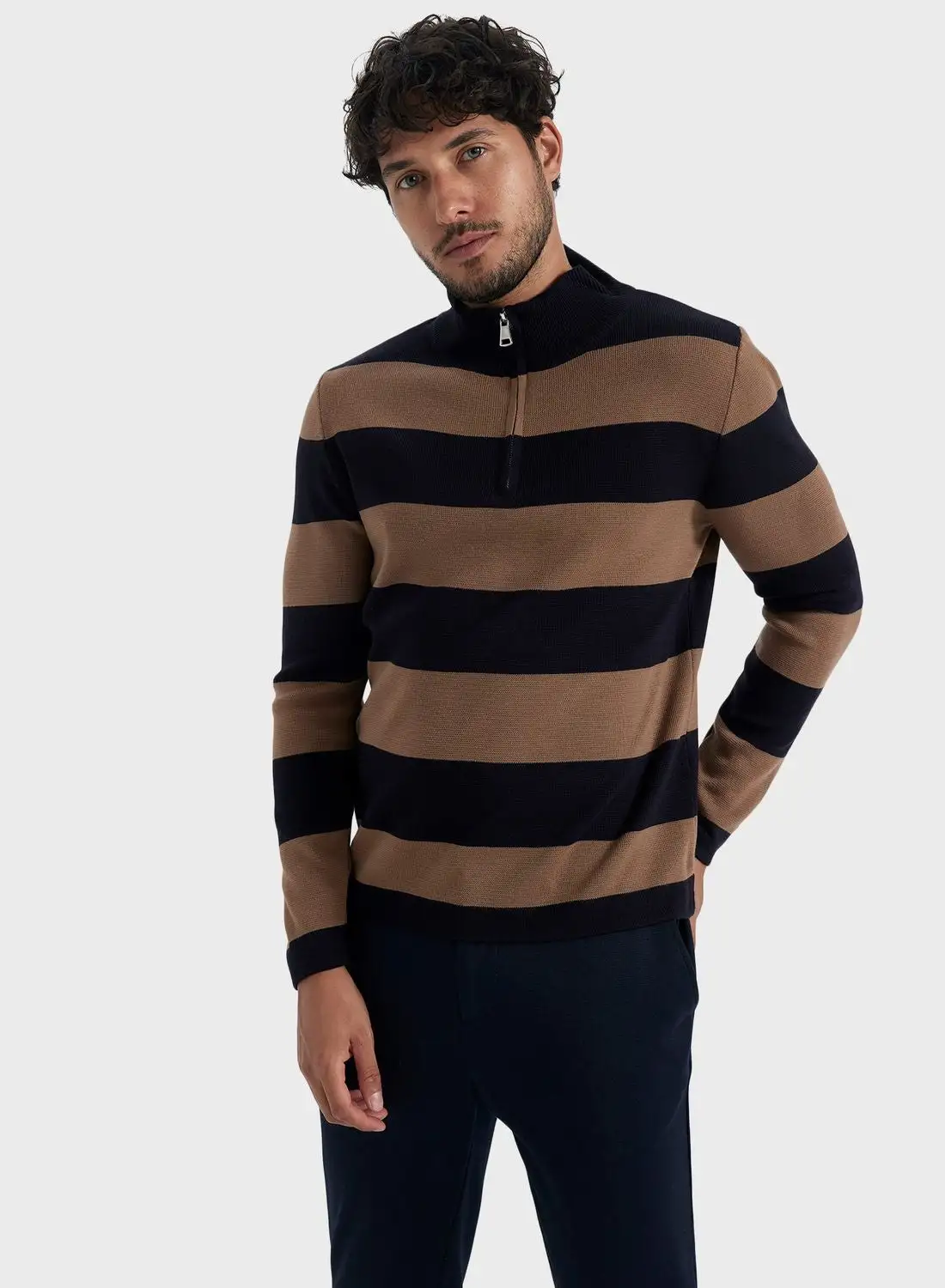 DeFacto Color Block Knitted Sweater