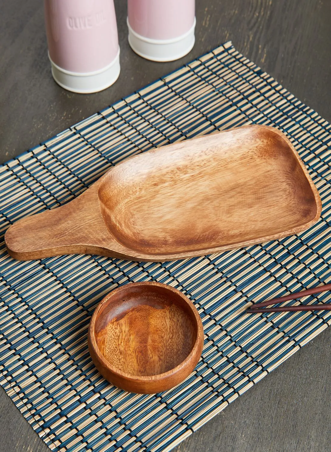 Premier Kora Acacia Paddle Dish Wooden Serving Set Brown OS