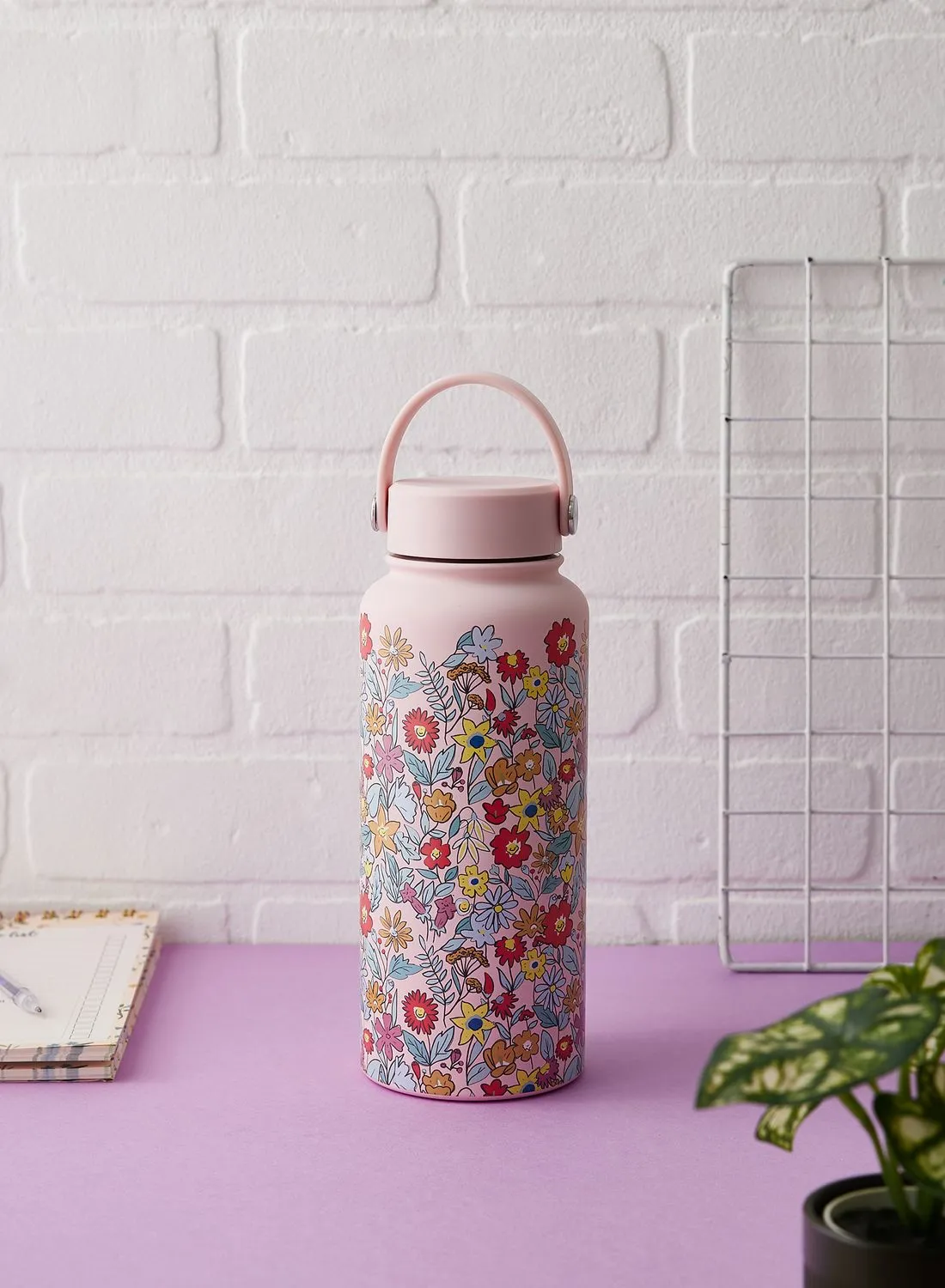 AURORA 1L Pink Floral Stainless Steel Thermos Bottle
