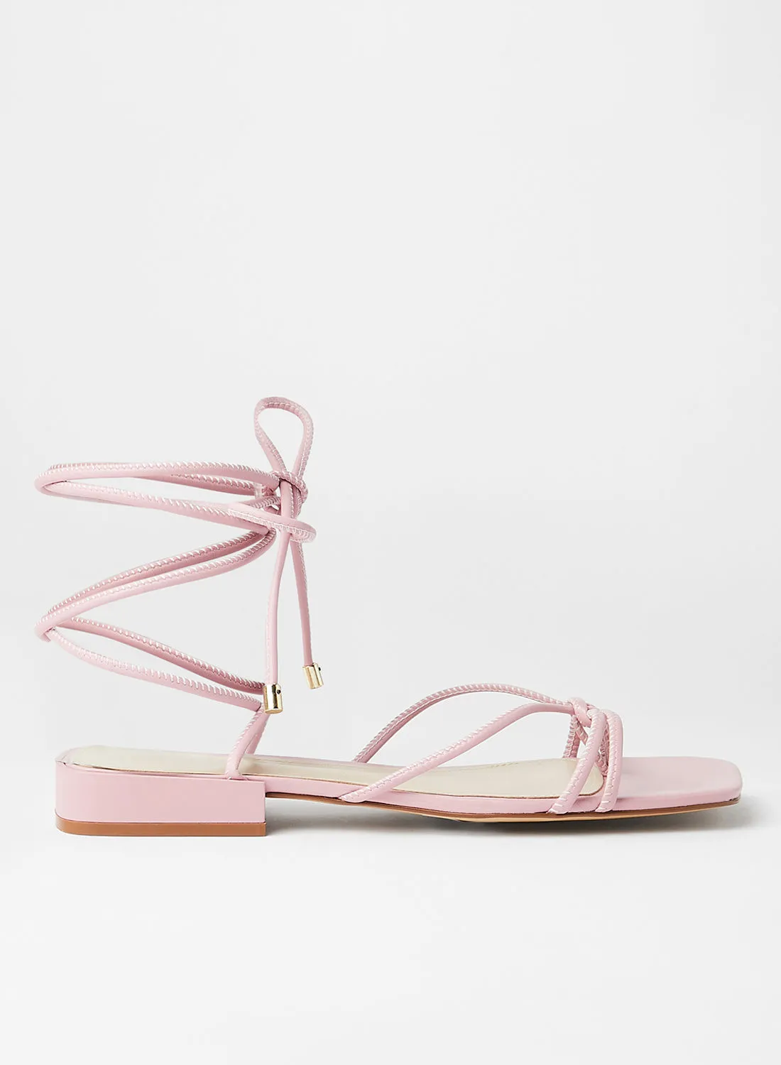 Ted Baker Spaghetti Strap Tie-Up Flat Sandal Pink