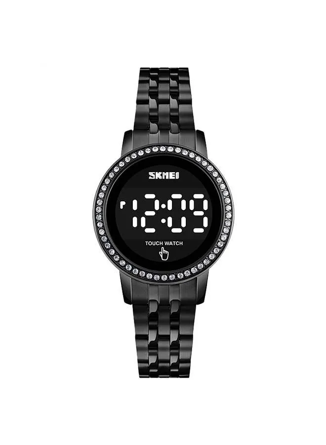 SKMEI Women's 1669 Diamond Display Touch Screen Stainless Steel Digital Watch