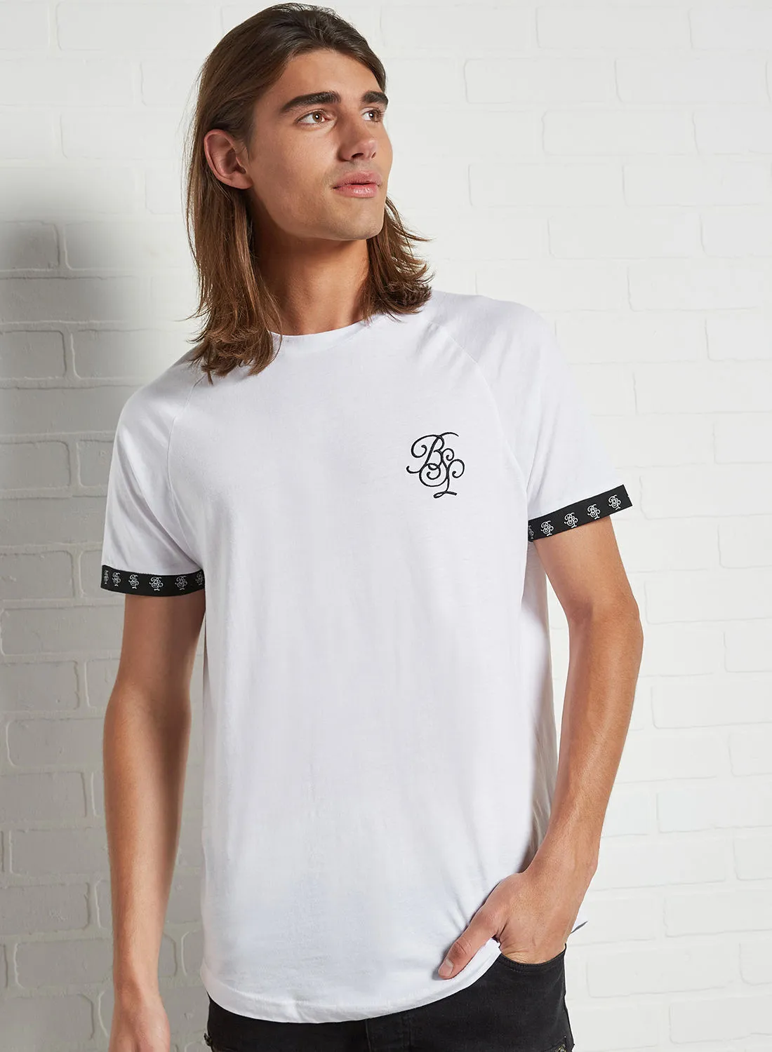 BRAVE SOUL Logo T-Shirt Optic White/Jet Black