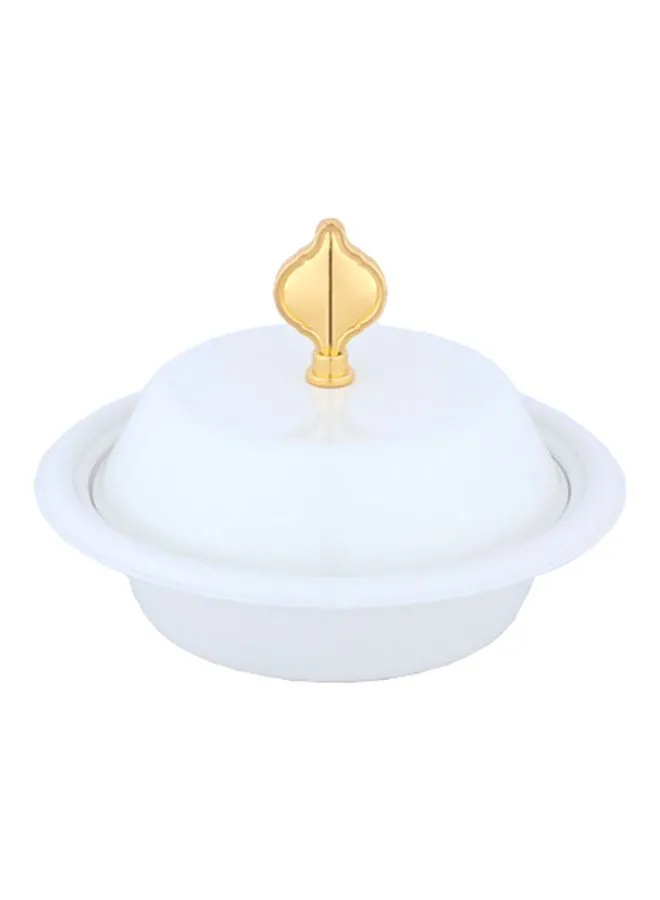 Alsaif Date Bowl White/Gold Medium