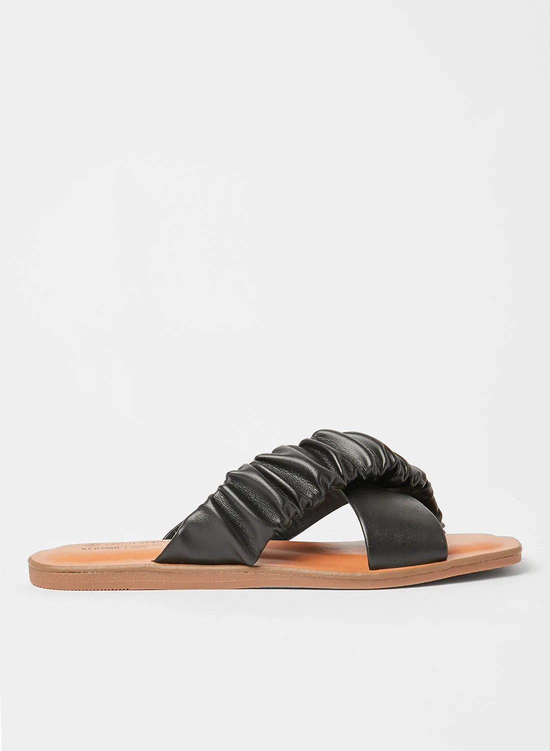 CALL IT SPRING Scrunchee Strappy Slip Ons Black