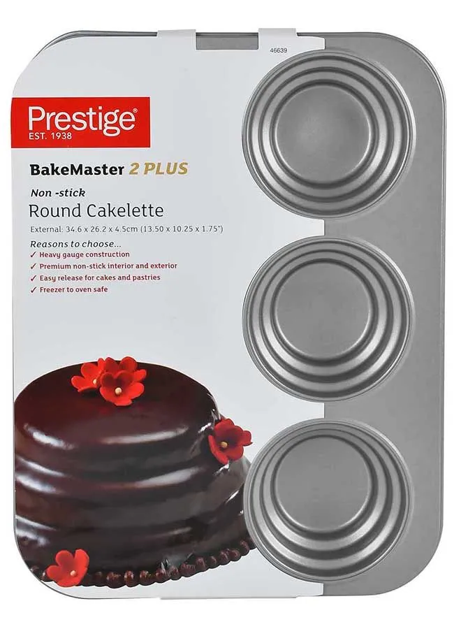 Prestige Bakemaster 2 Circle Cakelette Pan Chrome 0.6cm
