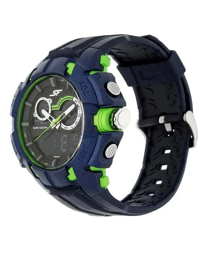 Sonata SF  Black Dial Water Resistant Analog- Digital Watch For Men 77045PP04