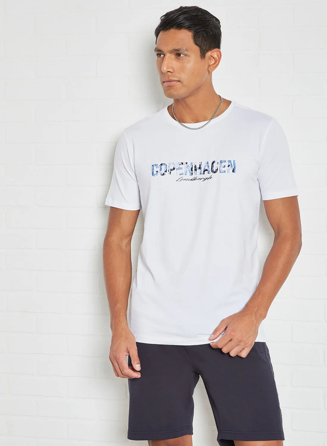 LINDBERGH Slogan Print T-Shirt White