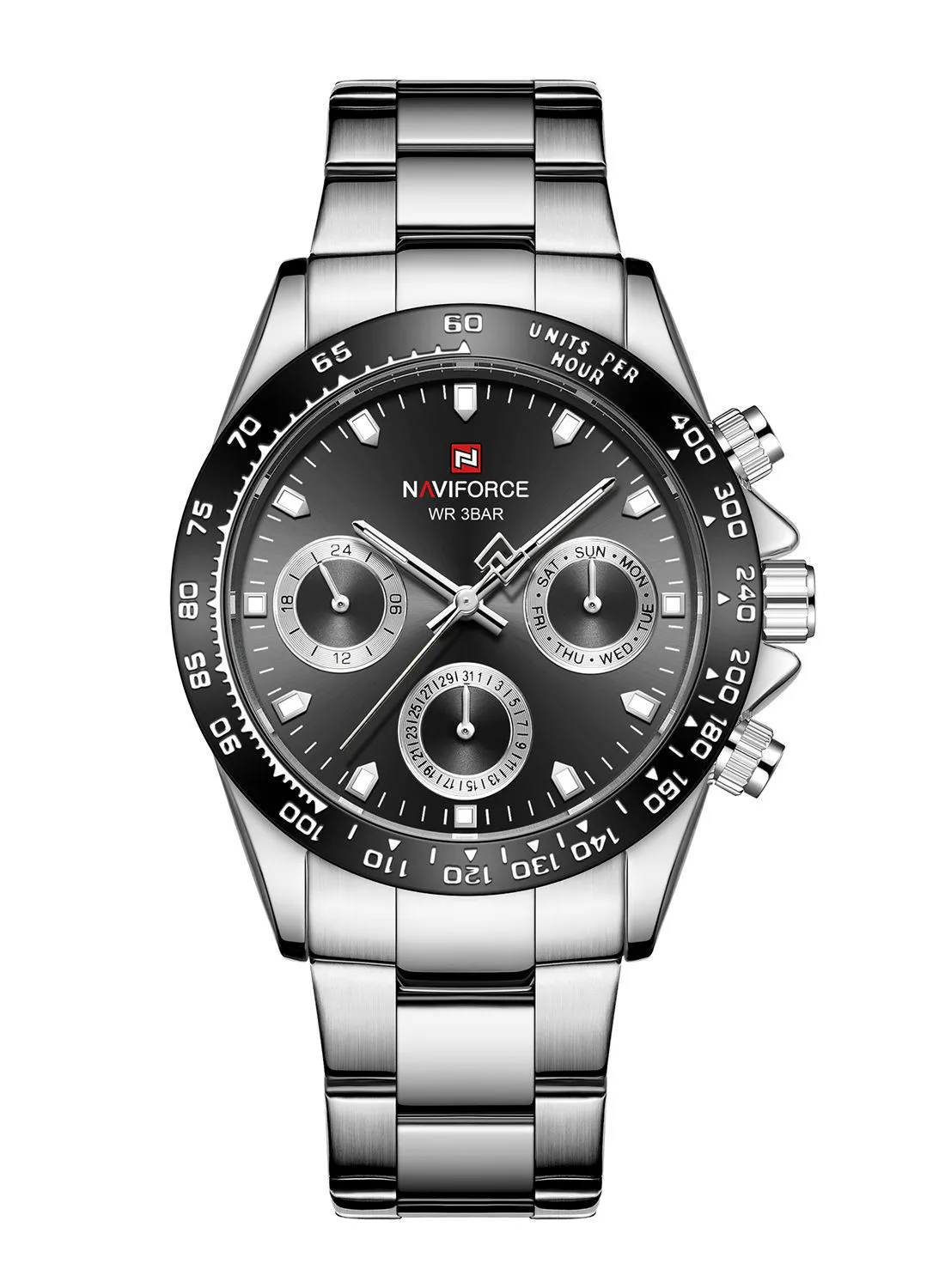 NAVIFORCE Men's Sports Quartz Watches Luxury Gold Stainless Steel Watch  NF9193