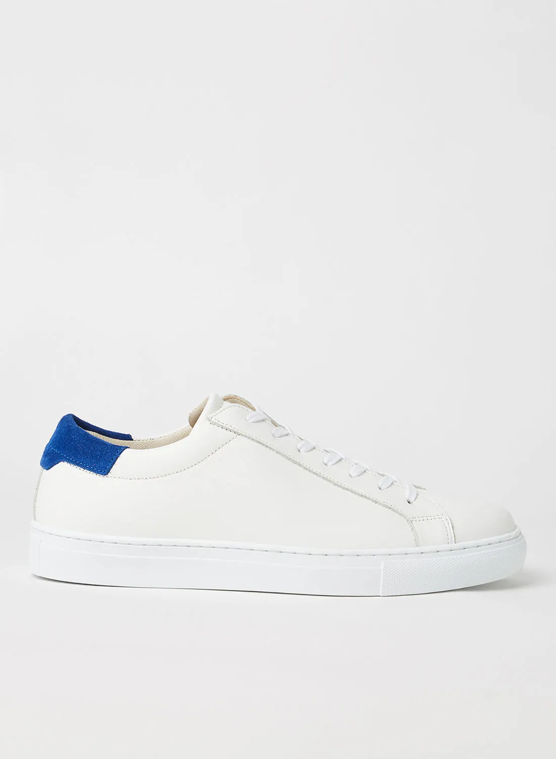JACK & JONES Suede Panel Leather Sneakers White/Blue