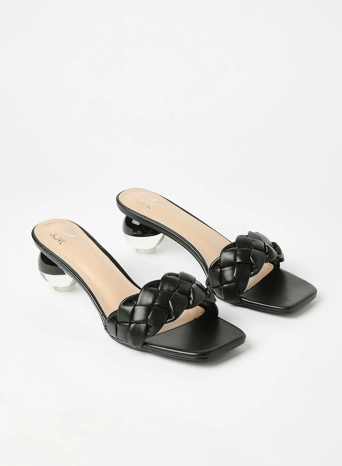 Jove Stylish Elegant Heeled Sandals Black