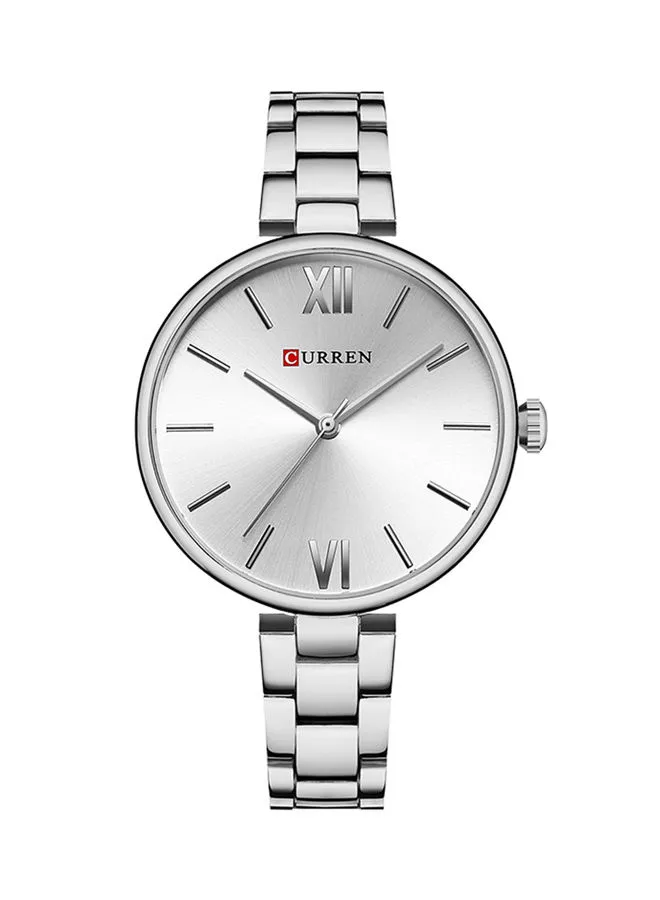 CURREN Women's Water Resistant Alloy Analog Watch 9017 - 30 mm - Silver