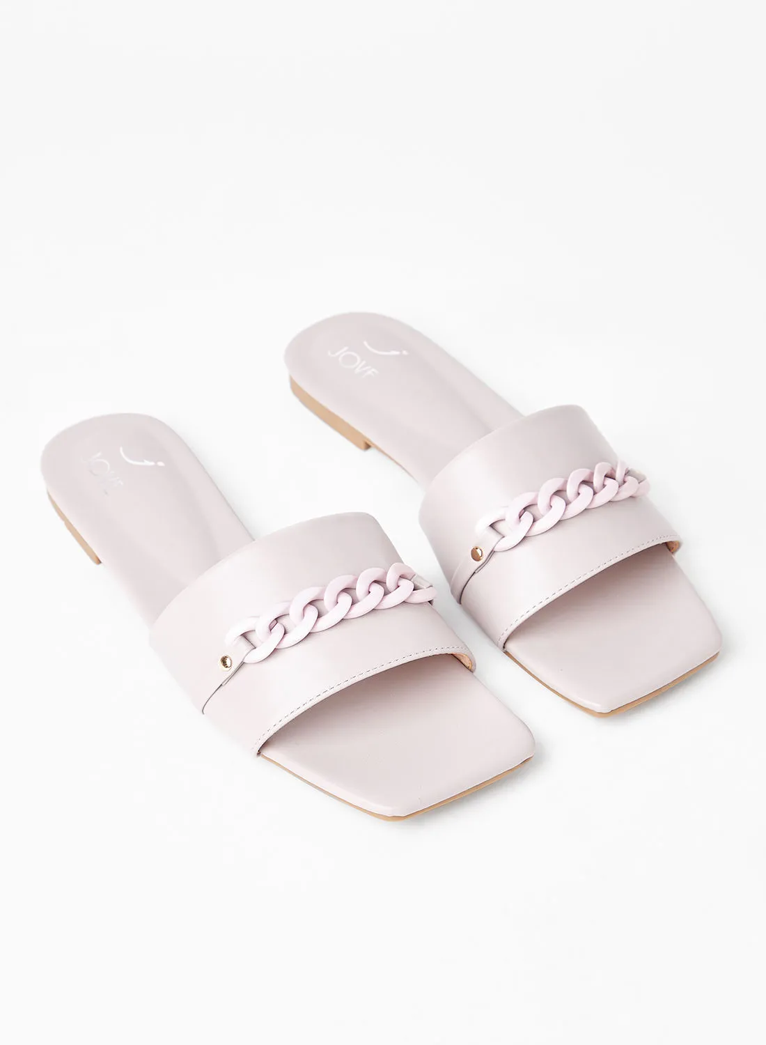 Jove Stylish Party Wear Flat Sandals Lilac