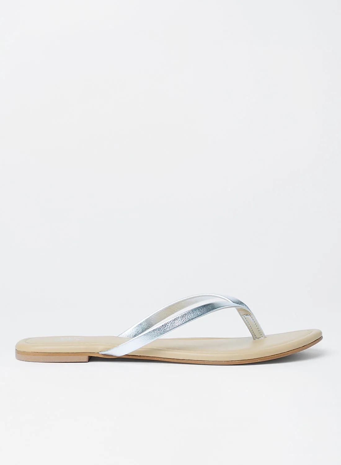 Sivvi x GenM Metallic Flat Sandals Silver