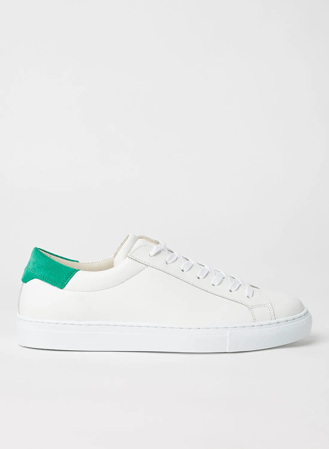 JACK & JONES Suede Panel Leather Sneakers White/Green