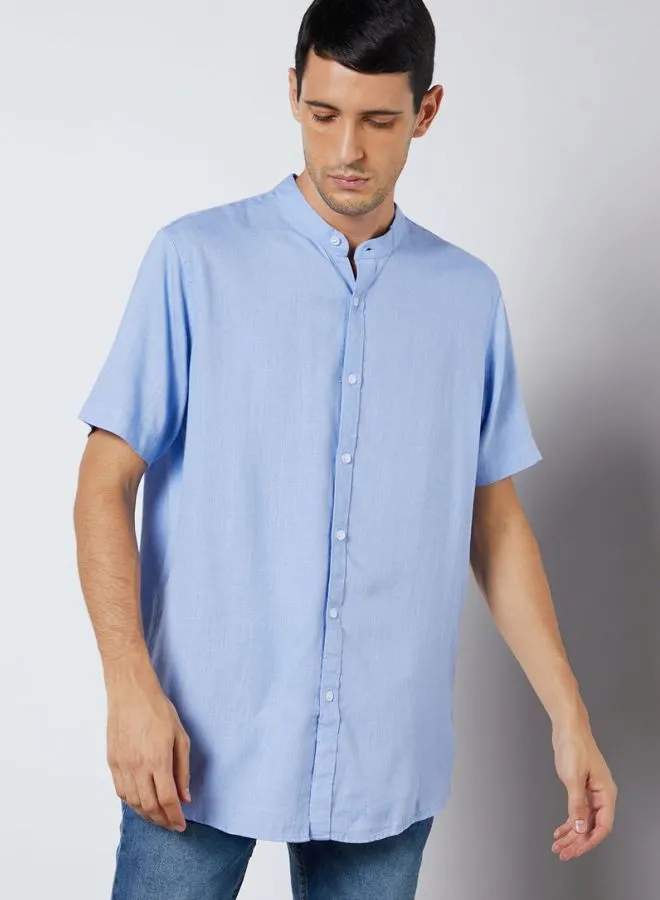 BRAVE SOUL Anglo Short Sleeve Shirt Light Blue
