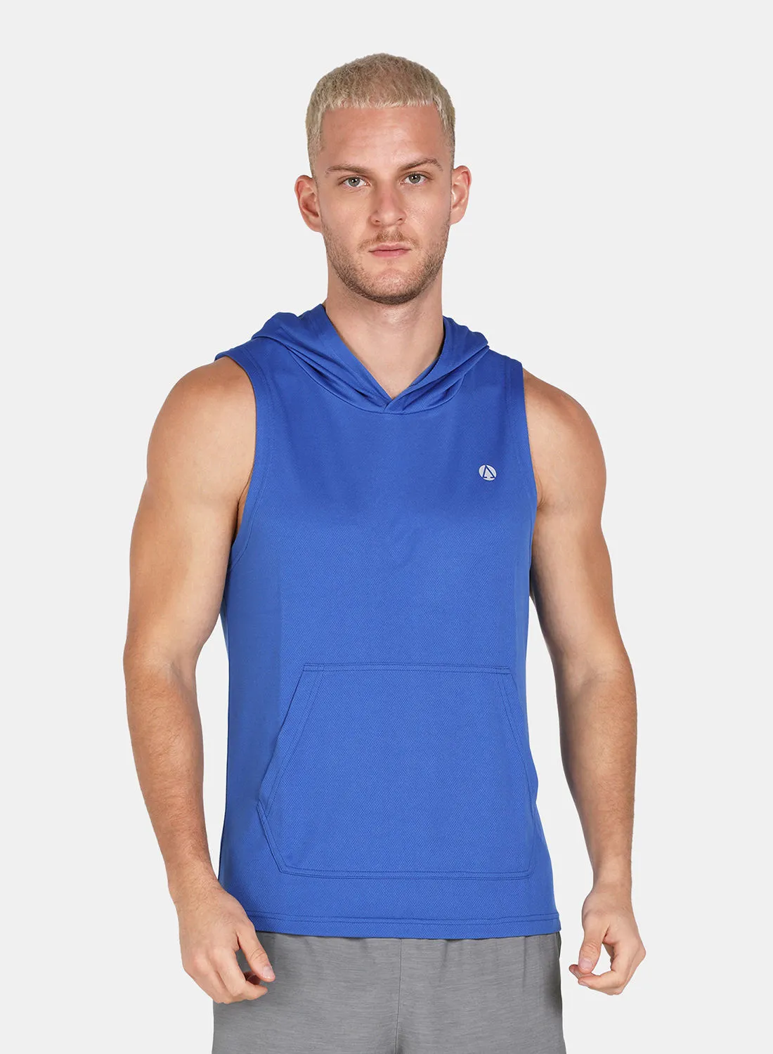 Athletiq Logo Hooded Running Vest Blue