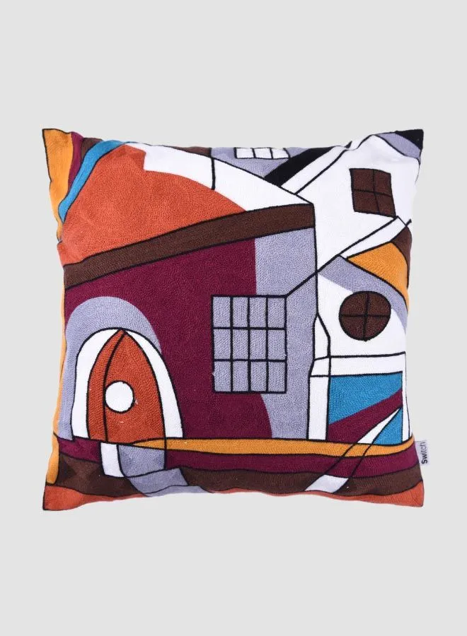 Switch Embroidered Cushion, Unique Luxury Quality Decor Items for the Perfect Stylish Home Multicolour CUS061 45 x 45cm