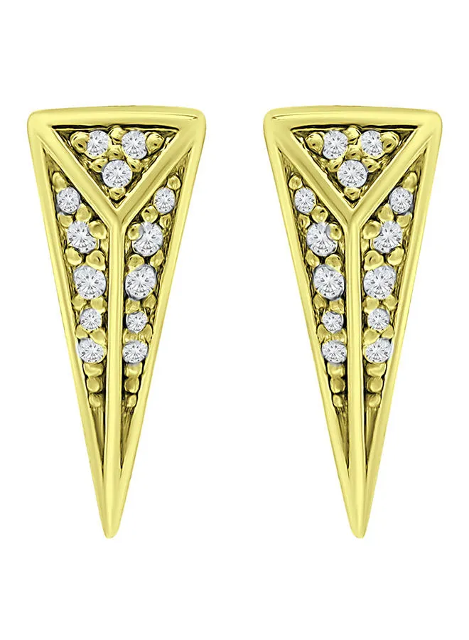 Aila Elegant Design Brass Cubic Zirconia Stud Earrings