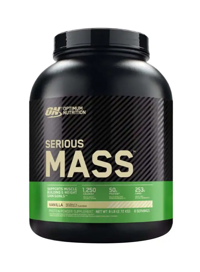 Optimum Nutrition Serious Mass High Protein Muscle Building Weight Gainer Protein Powder, 50 Grams Of Protein, Vitamin C, Zinc For Immune Support - Vanilla, 6 Lbs 2.72 Kg