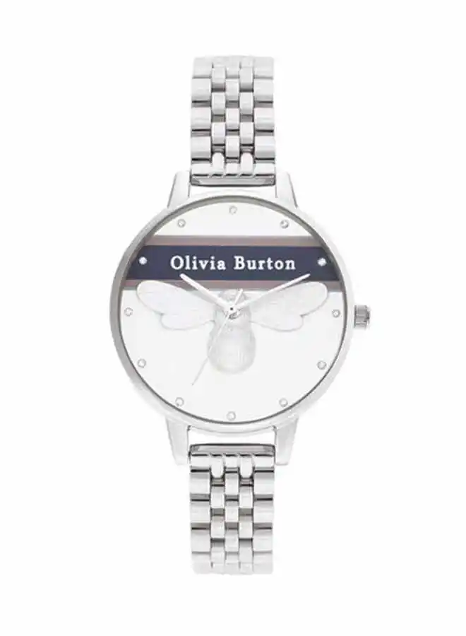 OLIVIA BURTON Women's Varsity  White & Bee & Stone Dial Watch - OB16VS07
