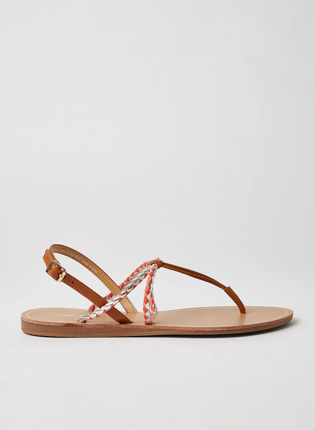 ONLY Braided Strap Sandals Tan