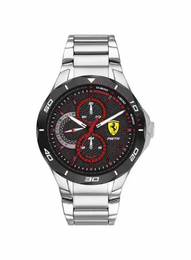 Scuderia Ferrari Men's Stainless Steel Quartz Chronograph Wrist Watch With Calendar Display 830726 - 44 mm - Silver