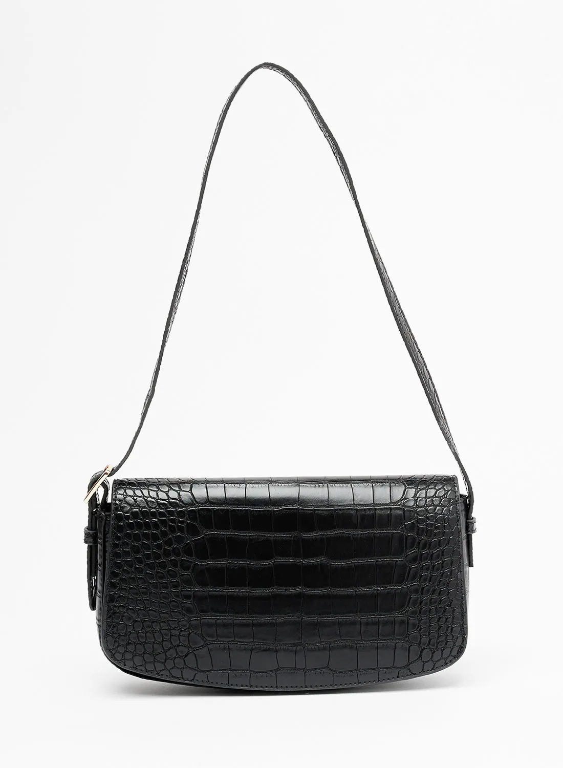 MANGO Croc Textured Handbag