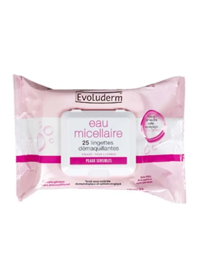 Evoluderm Micellar Water Cleansing Wipes 25's