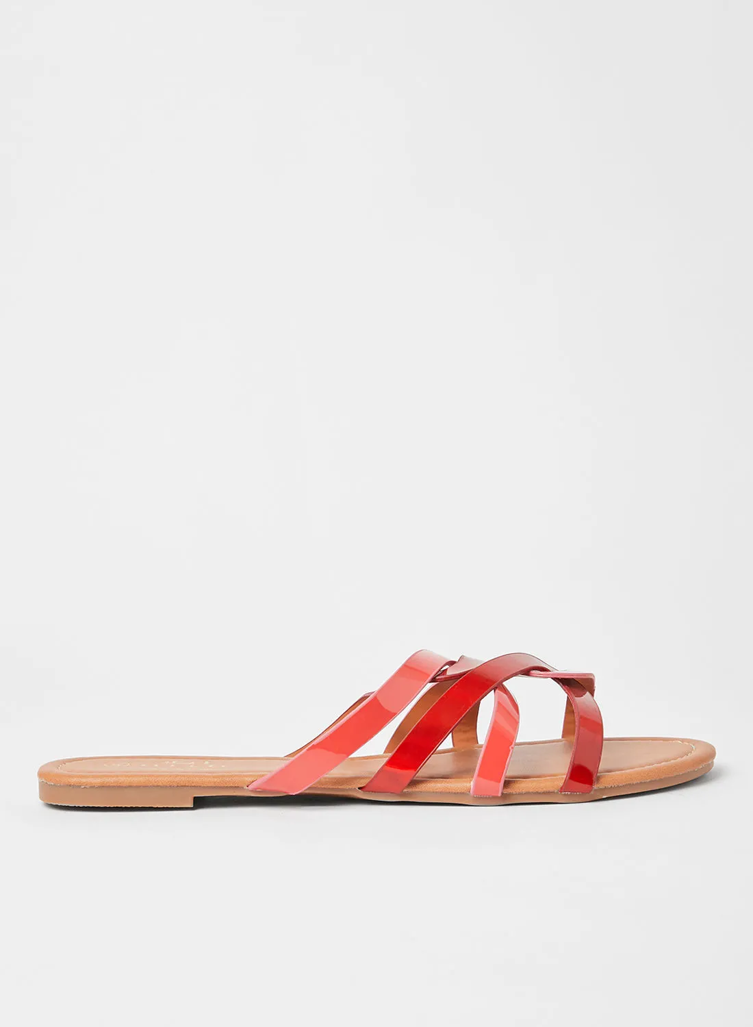 Aila Slip-On Flat Sandals Red