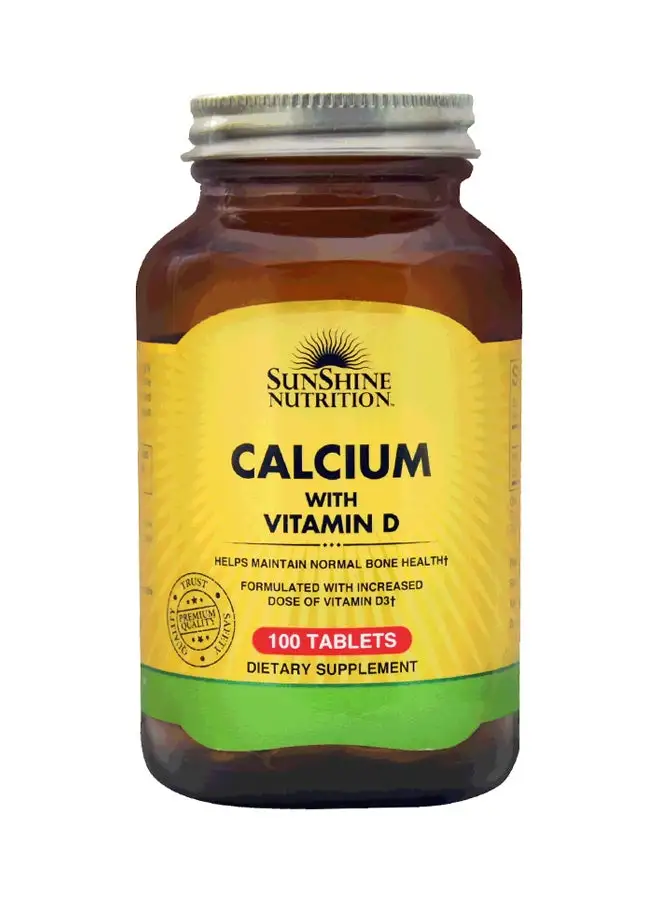 SUNSHINE NUTRITION Calcium With Vitamin D Dietary Supplement 100 Tablets