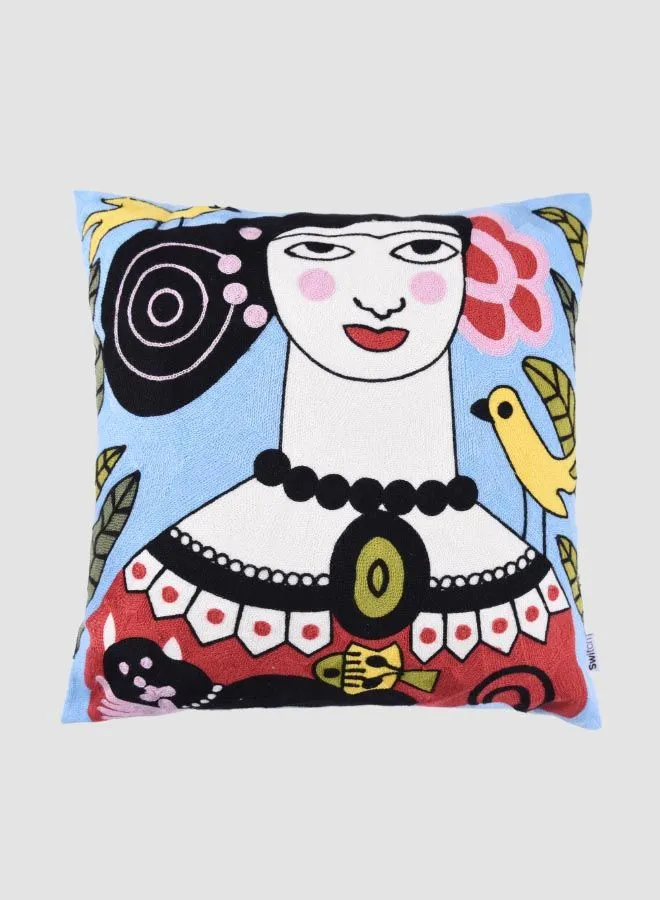 Switch Embroidered Cushion, Unique Luxury Quality Decor Items for the Perfect Stylish Home Multicolour CUS066 45 x 45cm