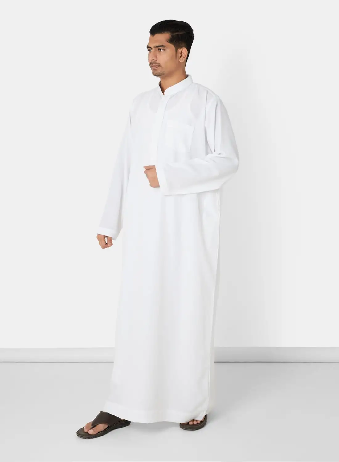 SIVVI for SAQR Premium Chest Pocket Saudi Kandora White