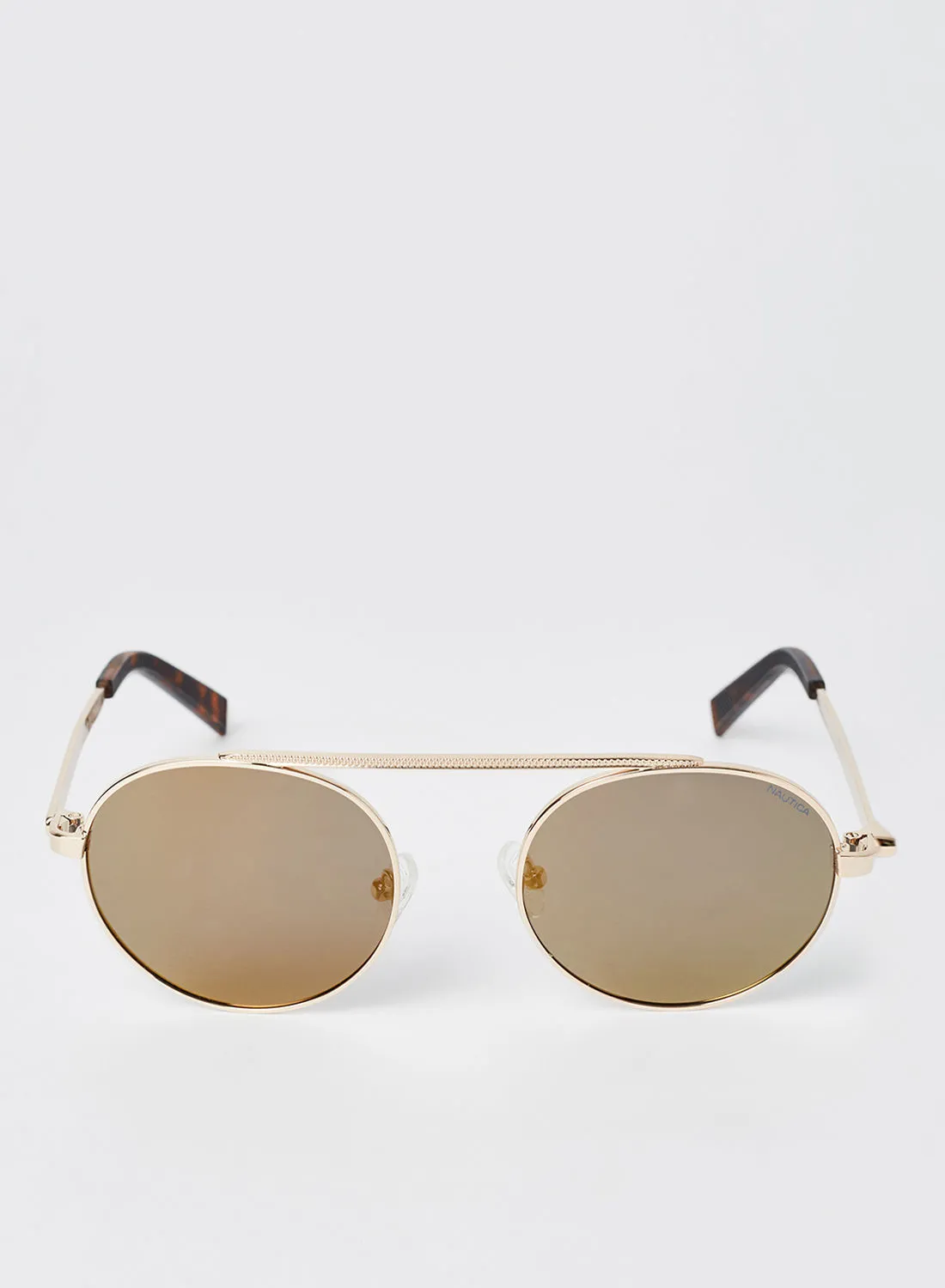 NAUTICA Men's Full Rim Metal Round Sunglasses - Lens Size: 51 mm