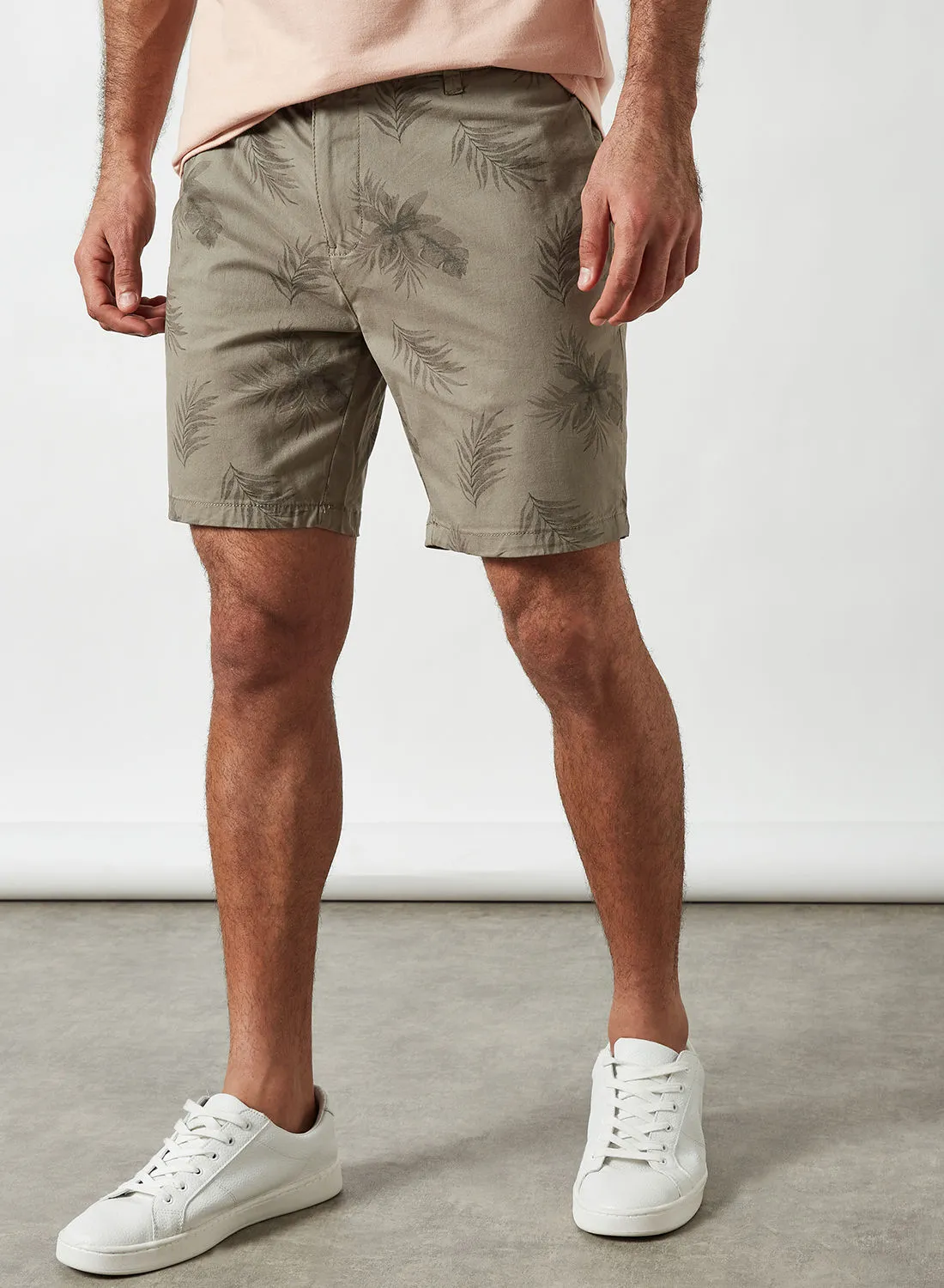 BRAVE SOUL All Over Print Shorts Grey