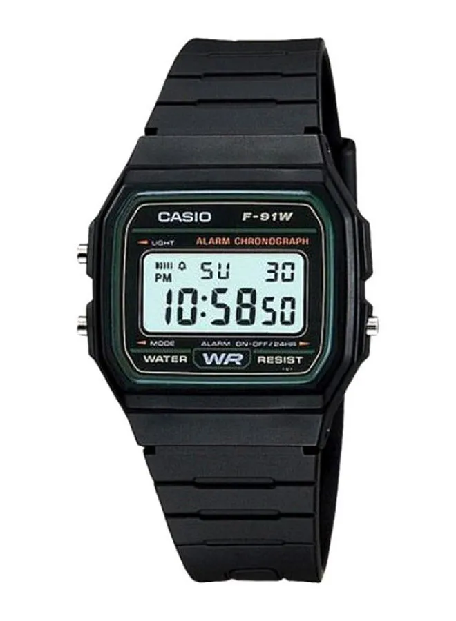 CASIO Men's Water Resistant Digital Watch F-91W-3DG - 37 mm - Black