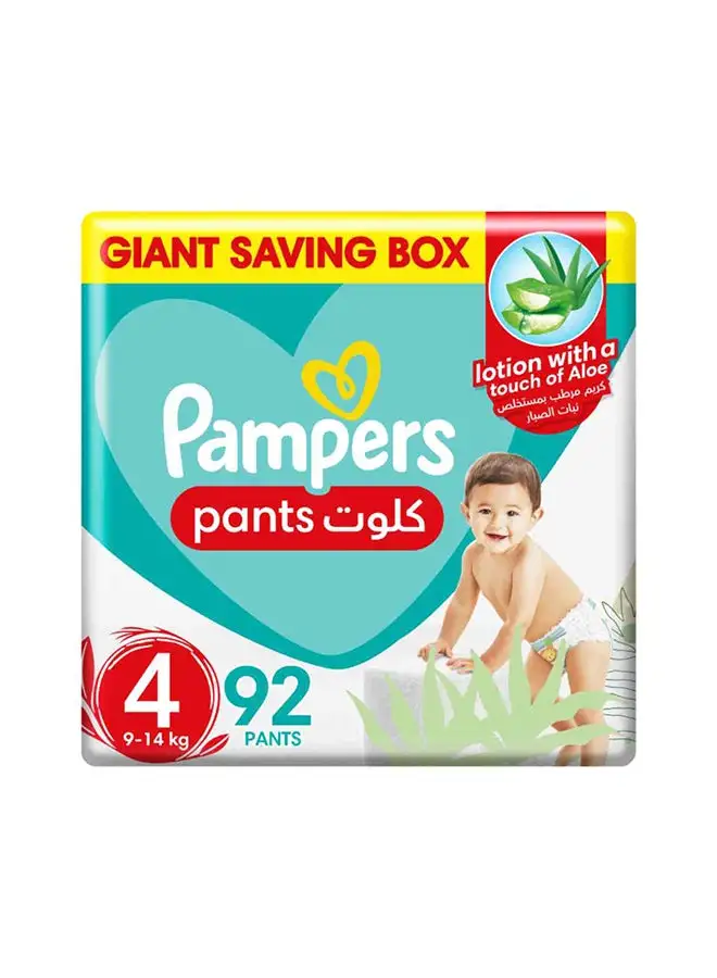 Pampers Aloe Vera Pants Diapers Size 4 Mega Box 92 Count
