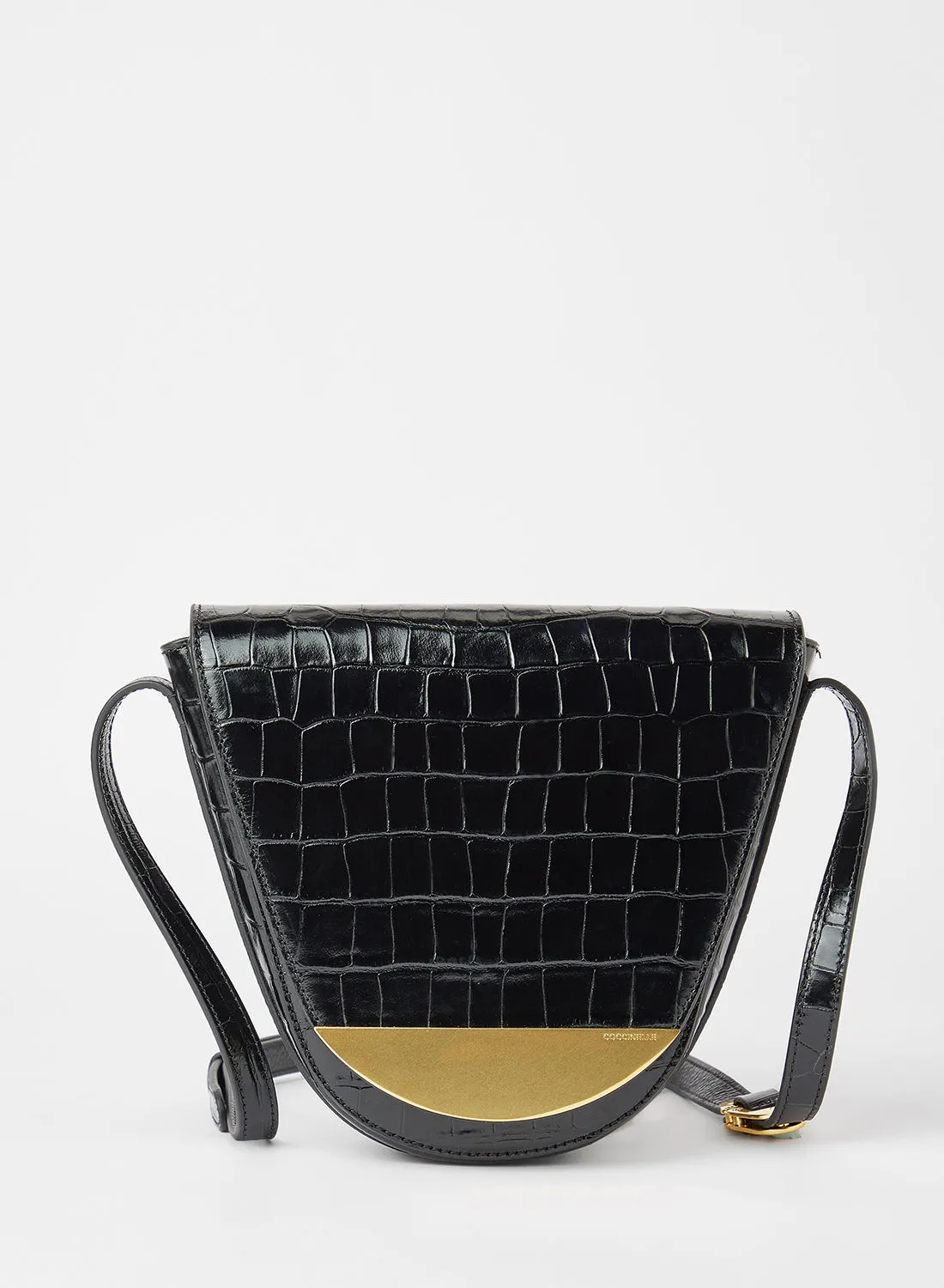 COCCINELLE Textured Leather Crossbody Bag Black