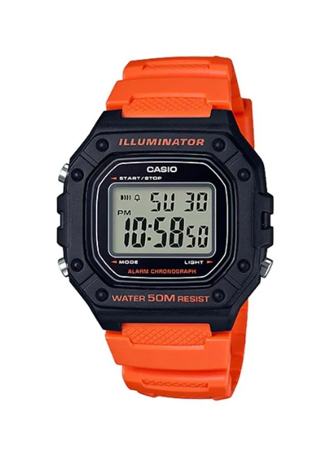 CASIO Men's Resin Digital Wrist Watch W-218H-4B2VDF - 44 mm - Orange 
