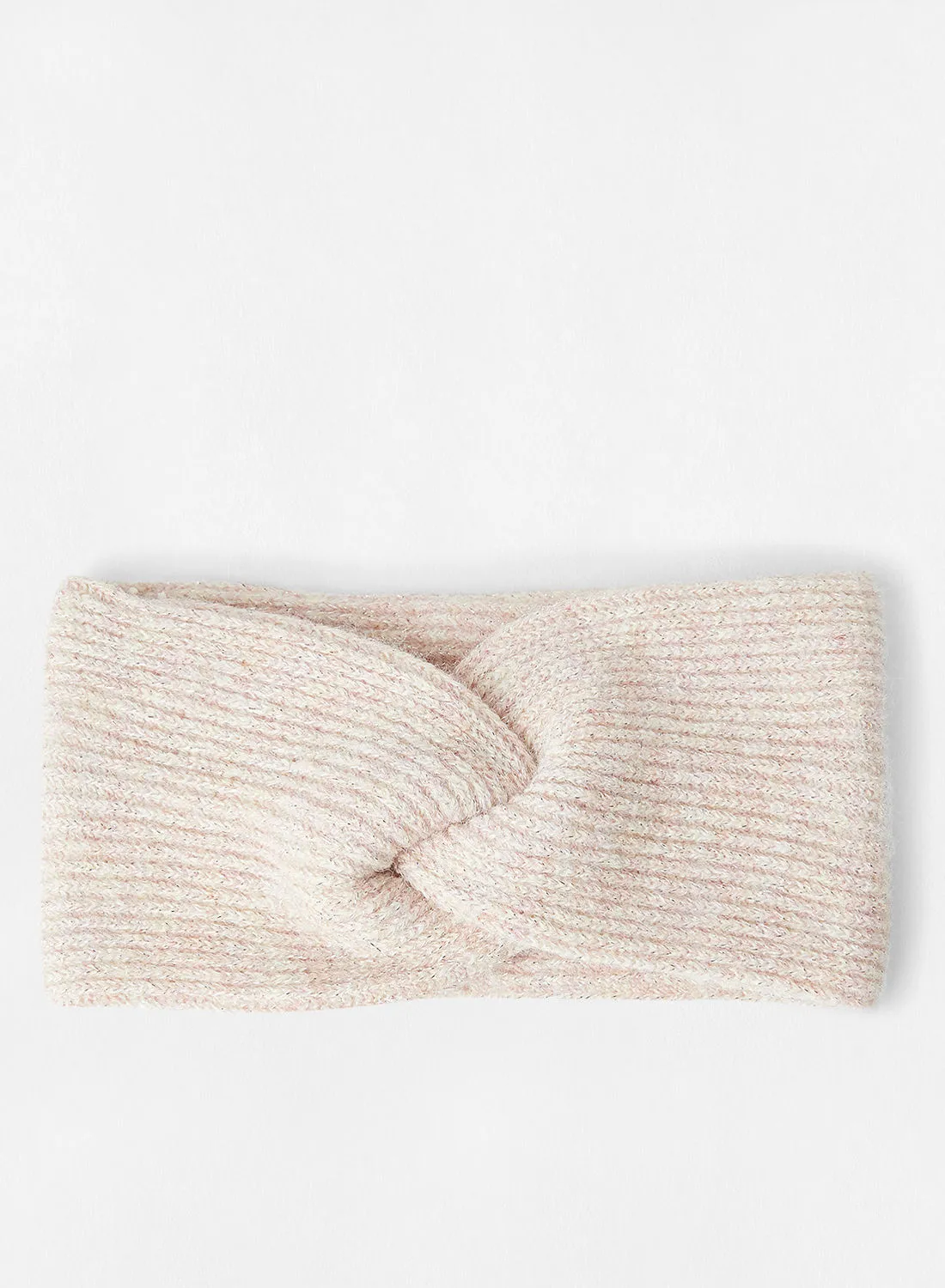 ONLY Woven Twist Front Headband Pink