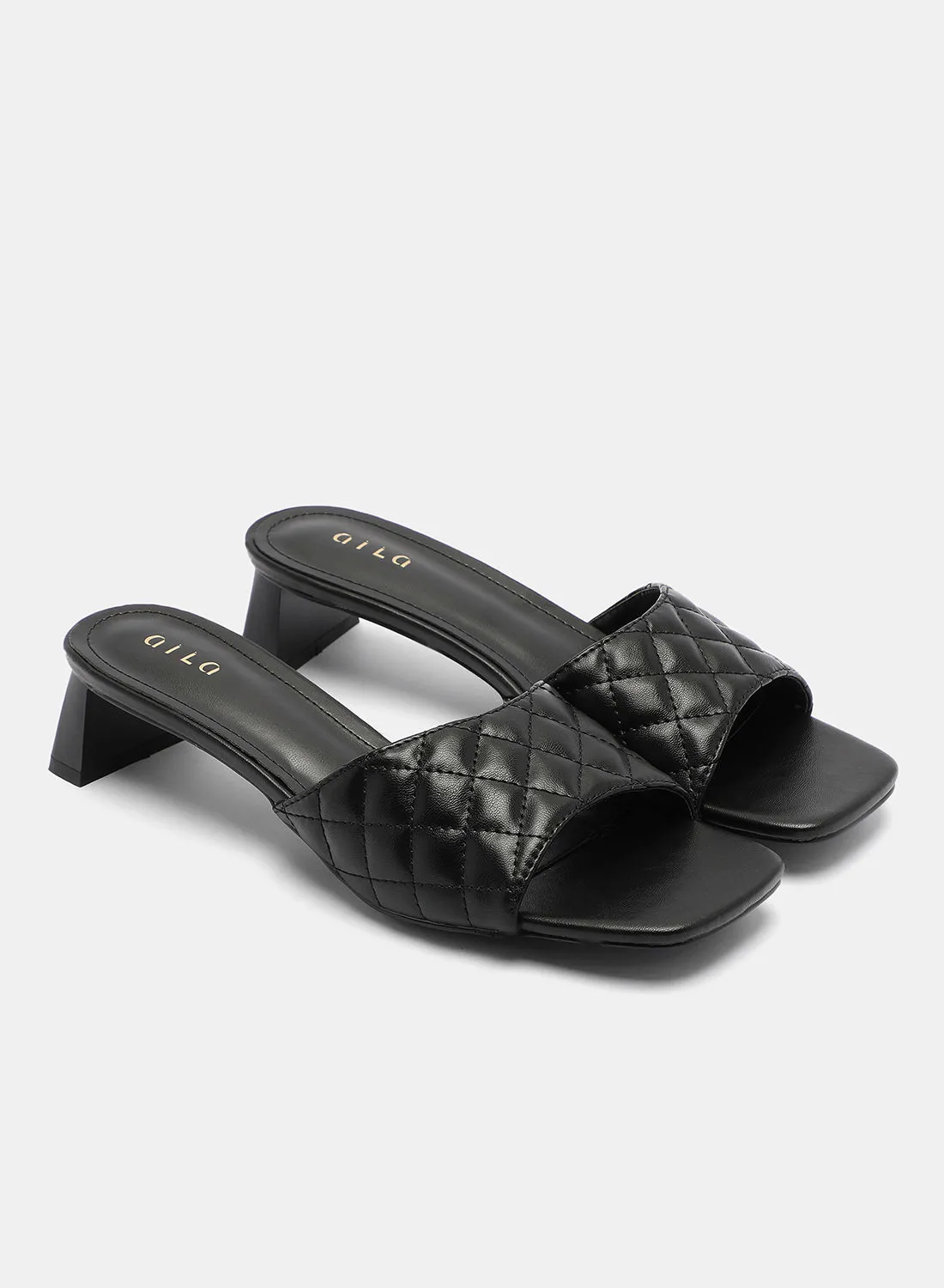 Aila Stylish Strapped Sandals Black