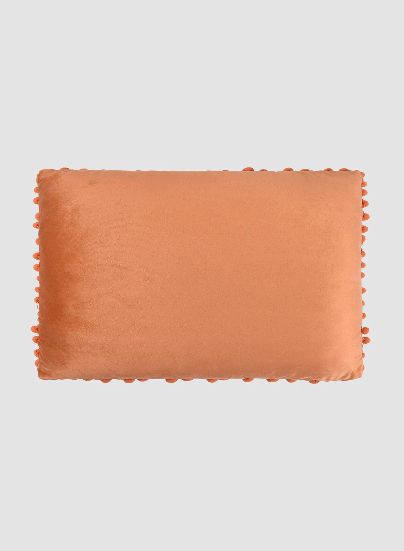 Switch Velvet Cushion  with Pom-poms, Unique Luxury Quality Decor Items for the Perfect Stylish Home Orange 30 x 50cm