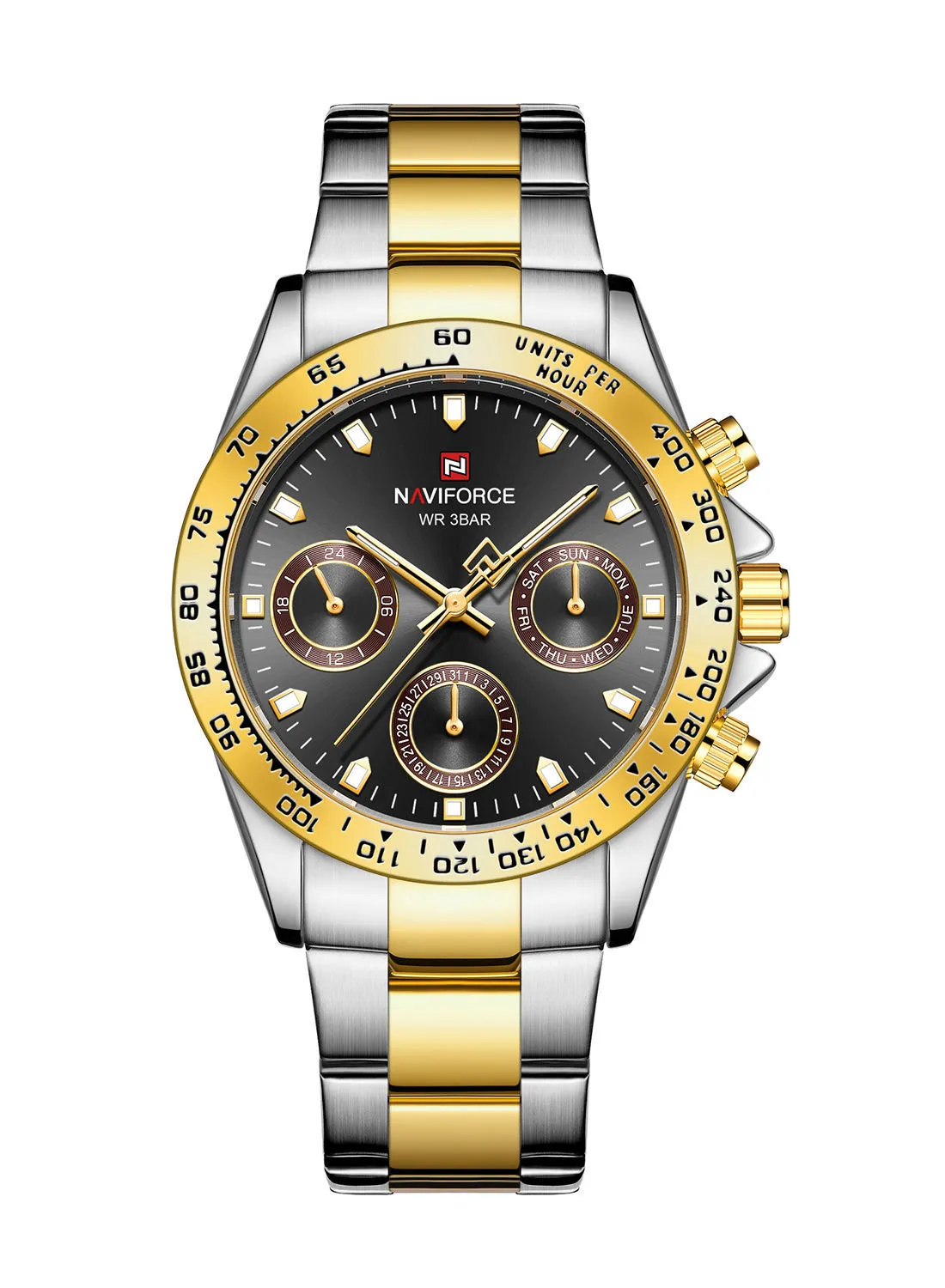 NAVIFORCE Sports Quartz Watches Luxury Gold Stainless Steel Watch  NF9193