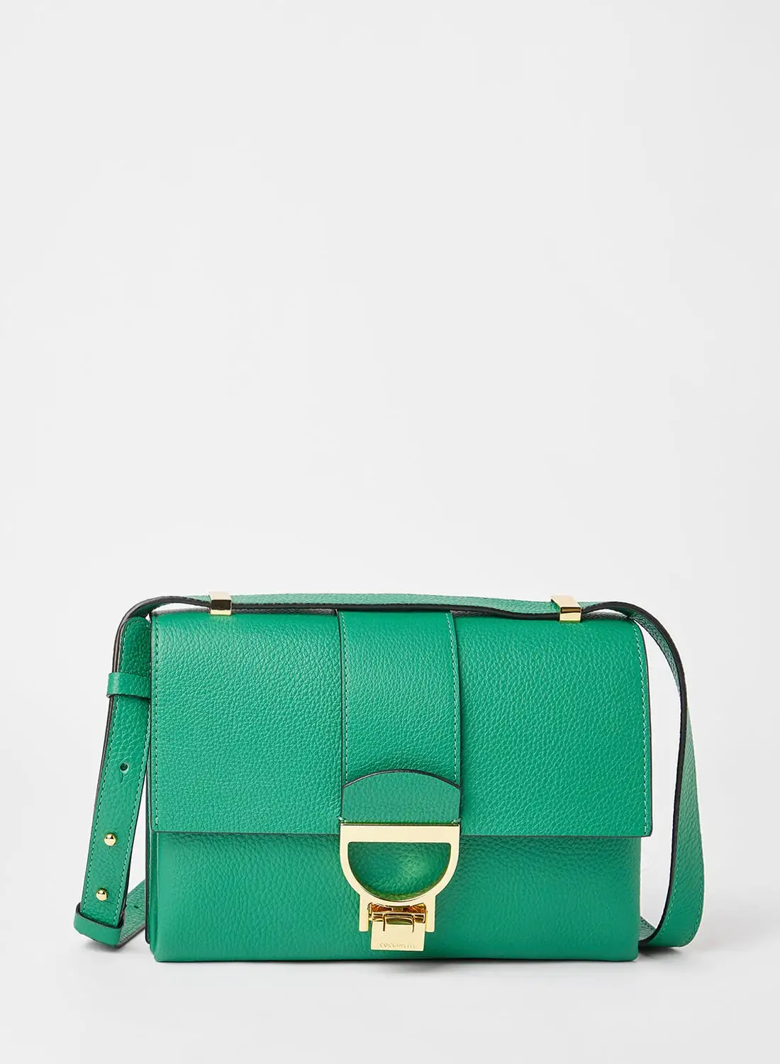 COCCINELLE Flapover Leather Crossbody Bag Green
