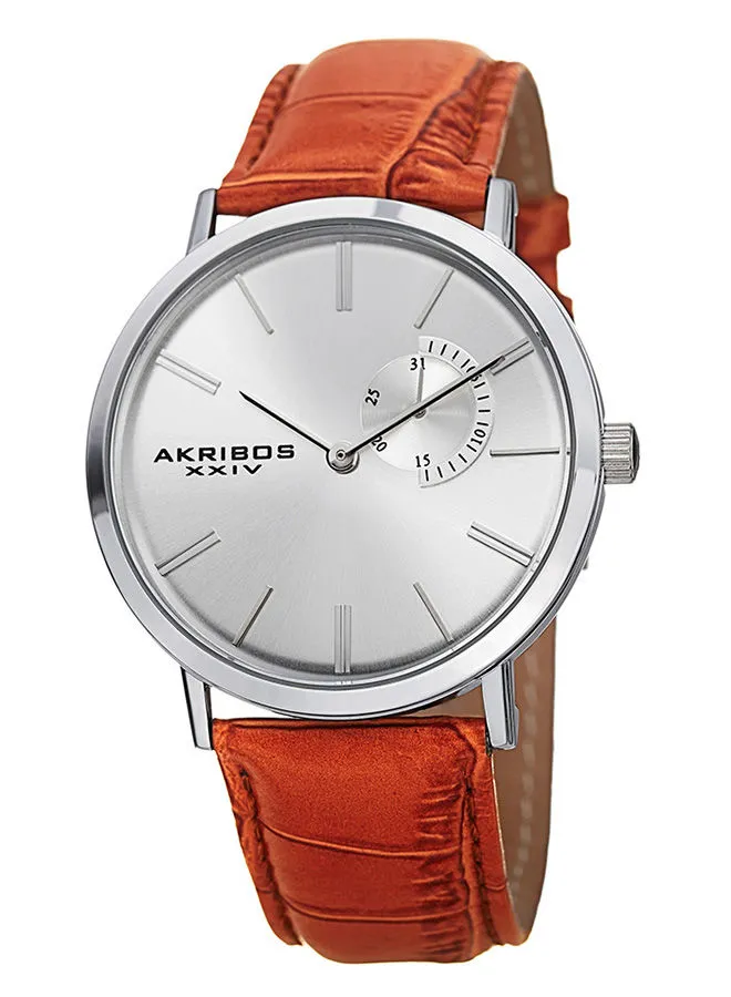 Akribos XXIV Men's Leather Analog Watch AK848SSBR