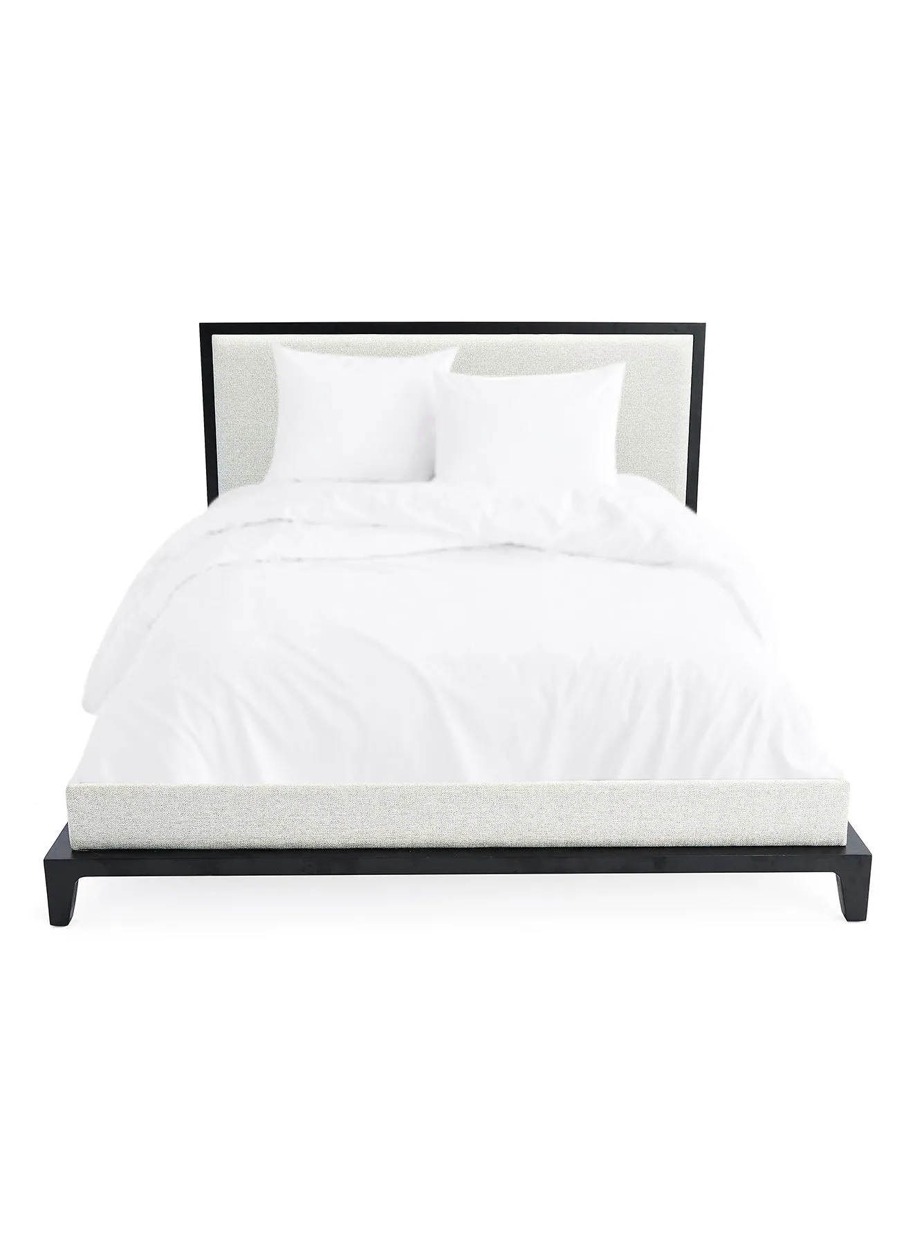إطار سرير ebb & flow فاخر - سرير بحجم كوين - مجموعة مسمار أنيقة - لون أسود / أوف وايت - مقاس 1660 × 2080 × 1100 - منزل فاخر