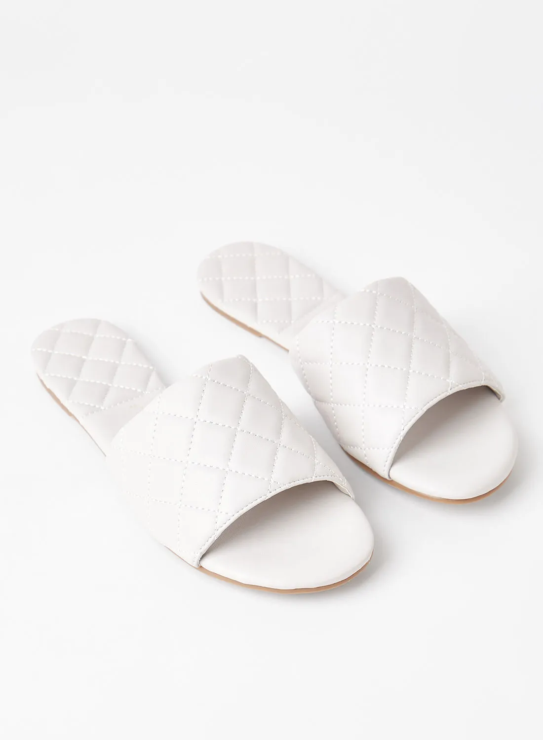 Geoomnii Comfortable Footbed Trendy Flat Sandals Heildi Light Grey