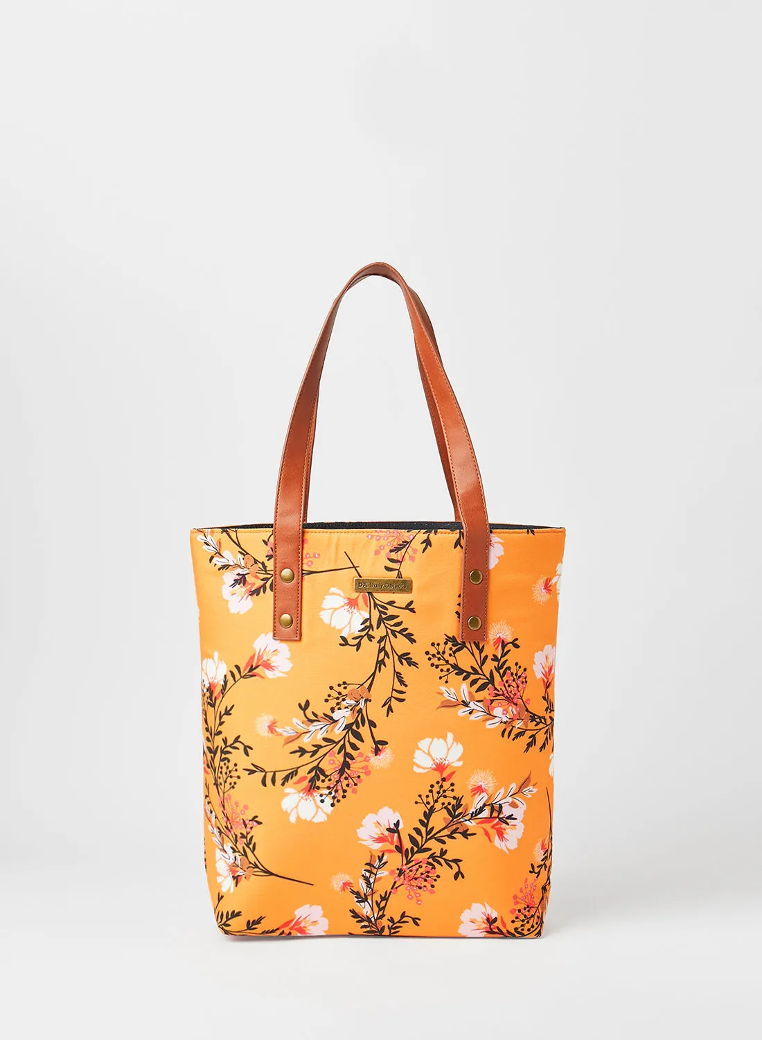 DailyObjects Floral Classic Tote Bag Mustard