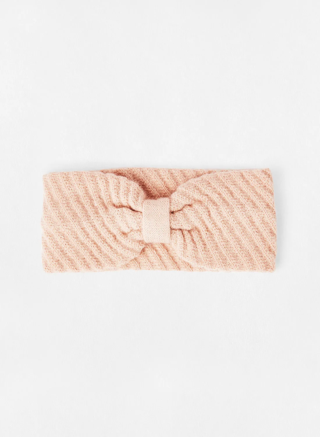 ONLY Knitted Bow Headband Pink