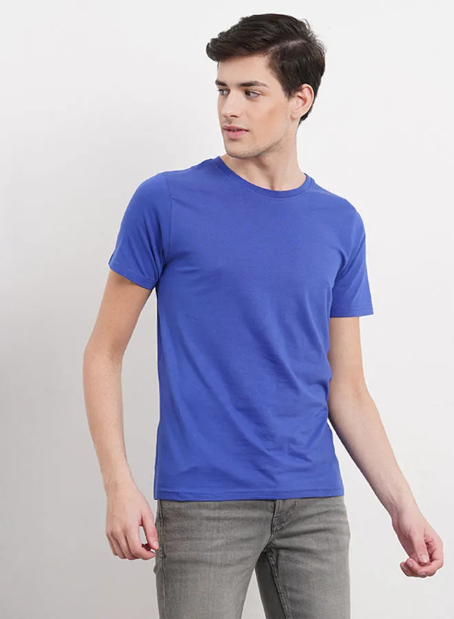OFFROAD Round Neck Plain T-Shirt Bright Blue